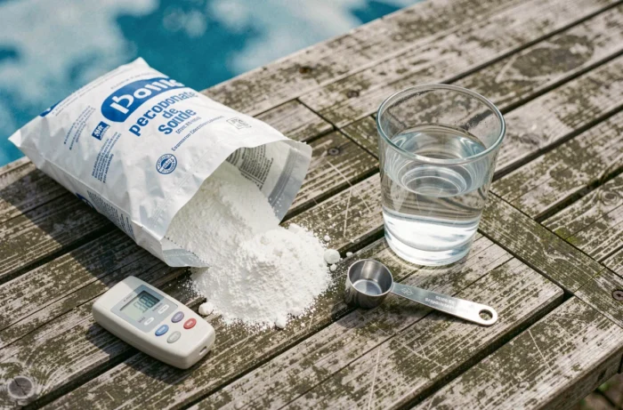 Equipment for regulating the pH of a pool with sodium percarbonate